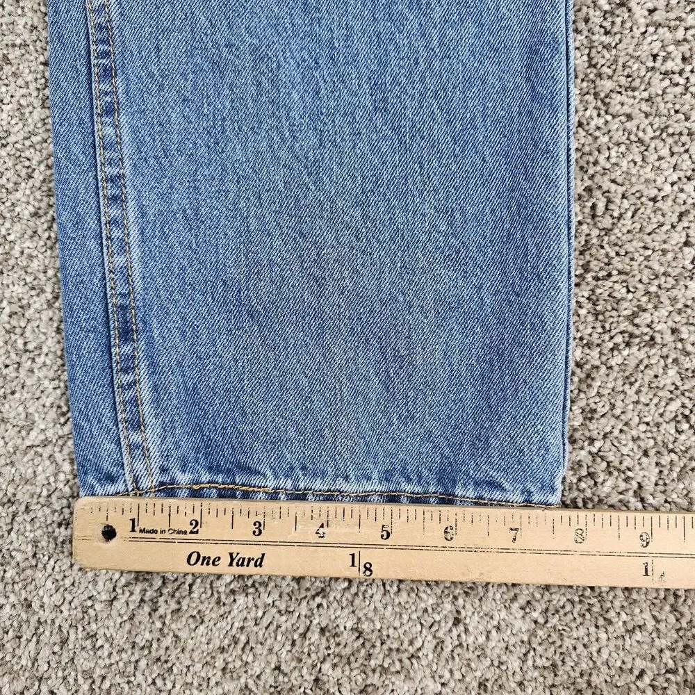 Levis 505 Jeans Mens 36x29 Blue Denim Regular Straight Grunge Distressed Skate